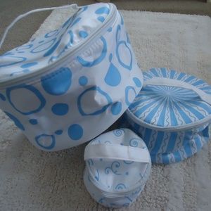 3 Pc Round Cosmetic Bag Set